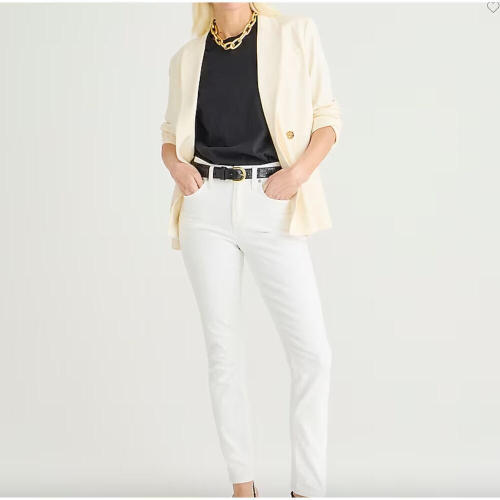 J. Crew 9" toothpick‎ jean in white wash NWT